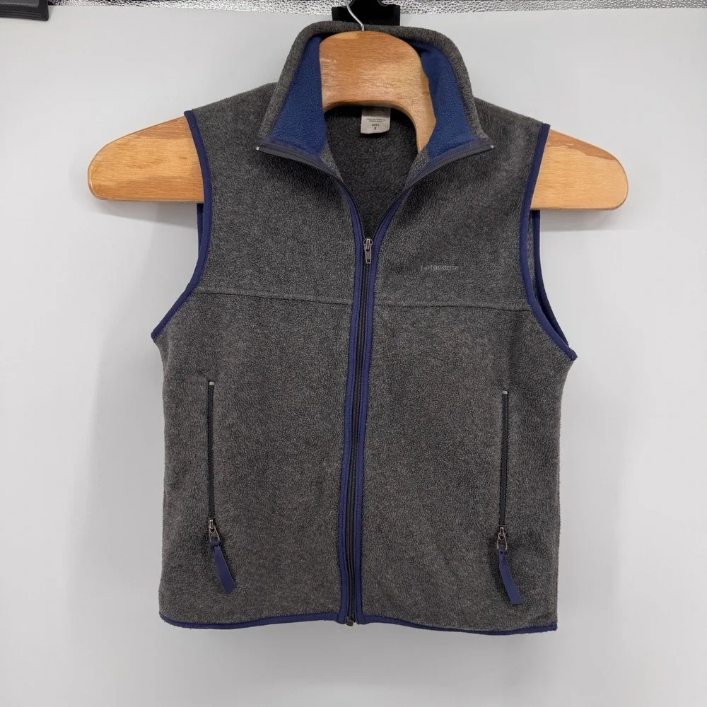 Patagonia Synchilla Fleece Vest Mens‎ Small Grey Blue Full Zip Gorpcore Outdoor